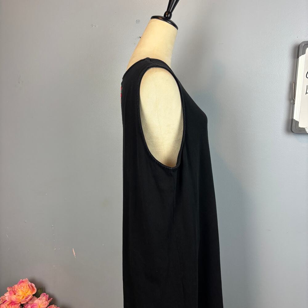 Vintage Bechamel Poinsettia Christmas Thick Jersey Knit Maxi Dress 100 Cotton LG - Picture 6 of 9